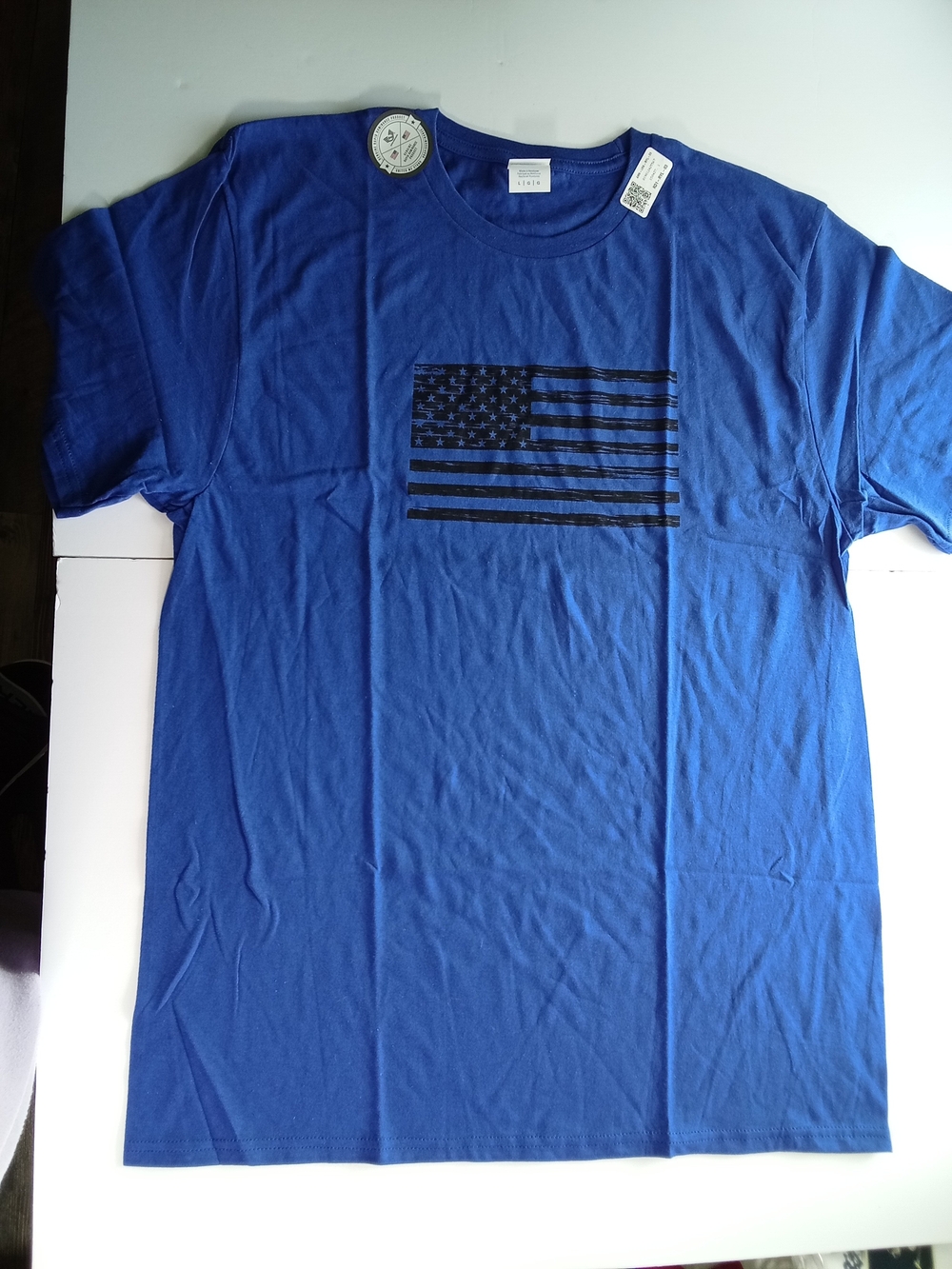 NWT Rapid Dominance Men's Royal Blue US Flag Graphic T-Shirt Size L